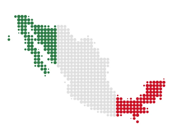 Kaart en vlag van Mexico — Stockfoto