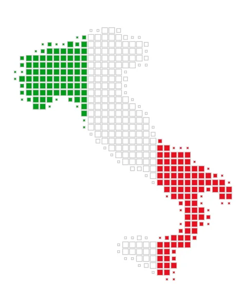 Karta och flagga över Italien — Stockfoto