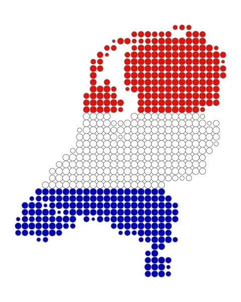 Mapa i banderą Niderlandów — Zdjęcie stockowe