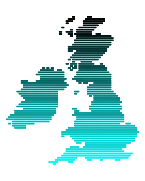 map of British Isles in broad lin