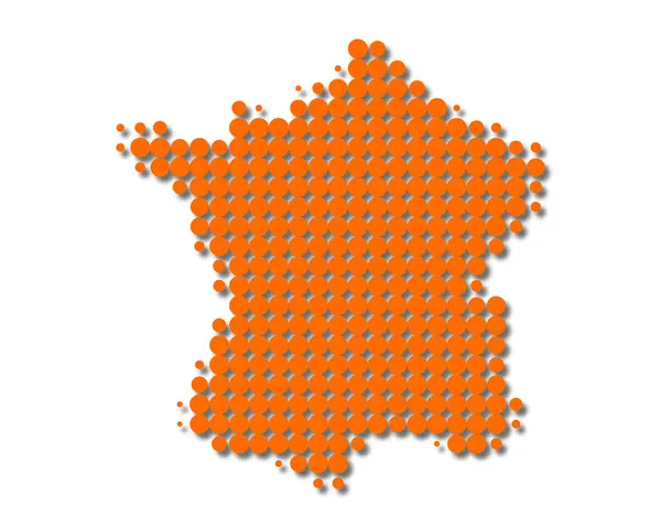 Landkarte von Frankreich — Stockfoto