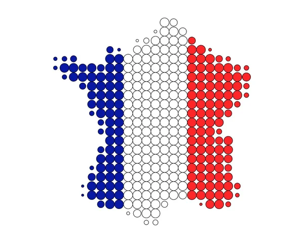 Karte und Fahne von Frankreich — Stockfoto