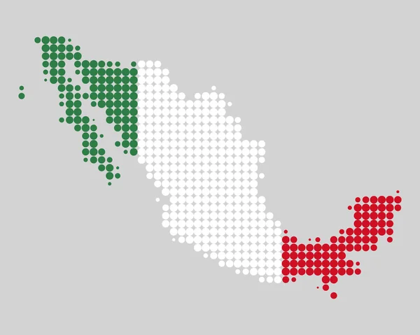 Mappa e bandiera di Mexico — Foto Stock