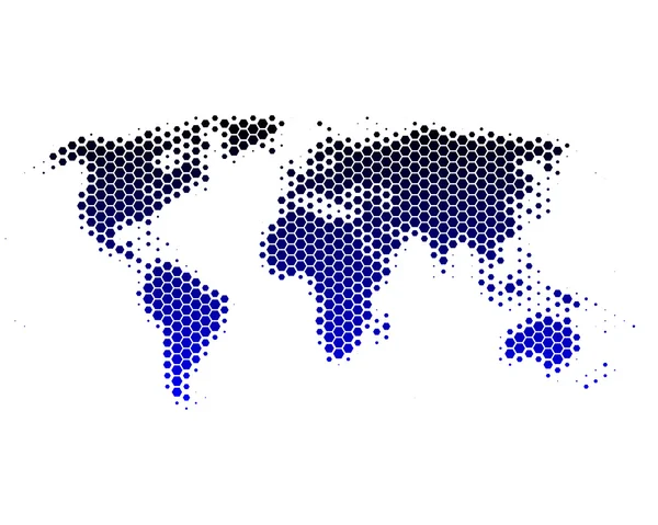 Mapa mundial en hexágonos —  Fotos de Stock