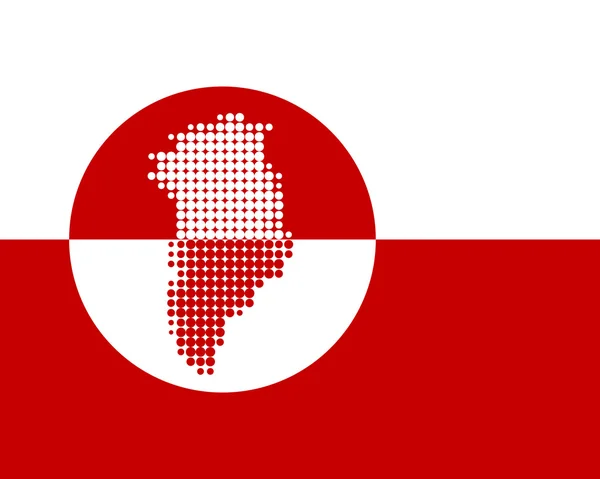 Carte et drapeau du Groenland — Photo