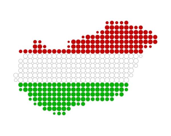 Karte und Flagge Ungarns — Stockfoto