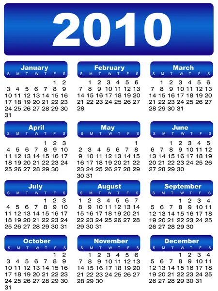 Kalender 2010 — Stockvector