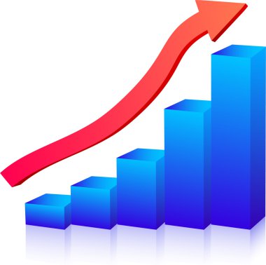 Business growth graph clipart