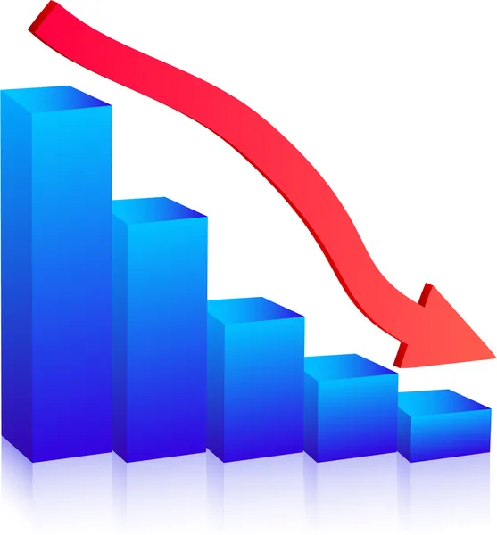 Gráfico de fracaso empresarial — Vector de stock
