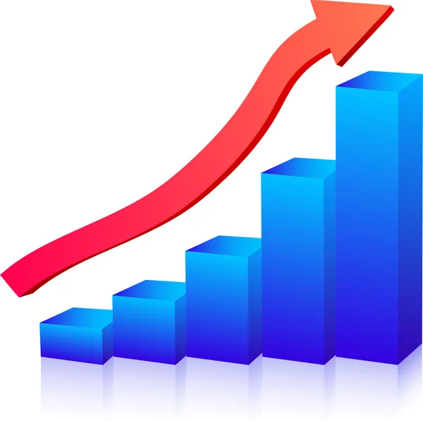 Gráfico de crescimento empresarial — Vetor de Stock