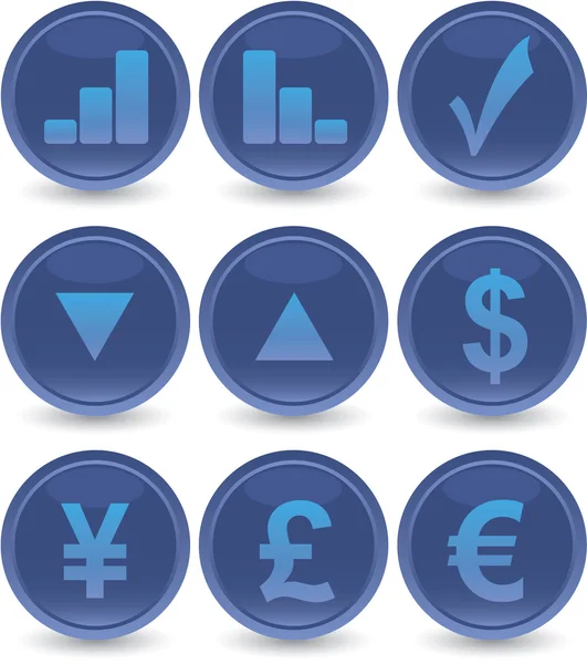 Blue web icons set — Stock Vector