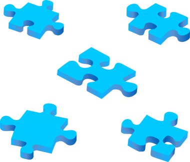 Mavi puzzle parçaları