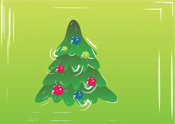 Πράσινο χριστουγεννιάτικο δέντρο — Διανυσματικό Αρχείο