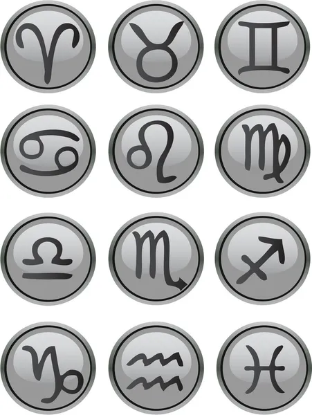 Conjunto de iconos de zodíaco — Archivo Imágenes Vectoriales