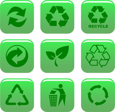 Environment and recycle icons clipart