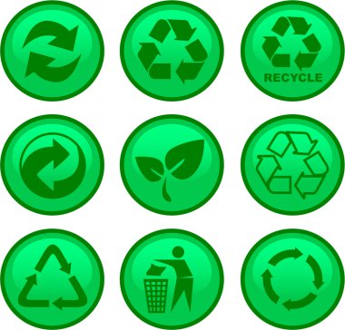 Environment and recycle icons clipart