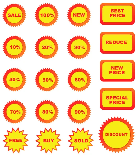 Conjunto de etiquetas de precio de color — Vector de stock