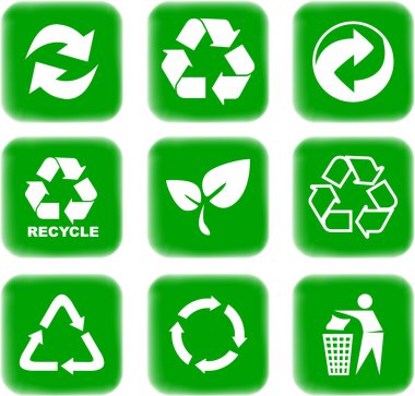 Environment and recycle icons clipart