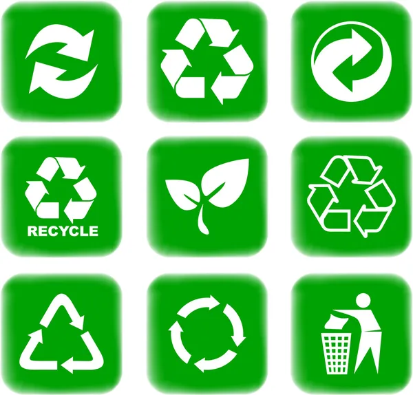 Medio ambiente y reciclar iconos — Vector de stock