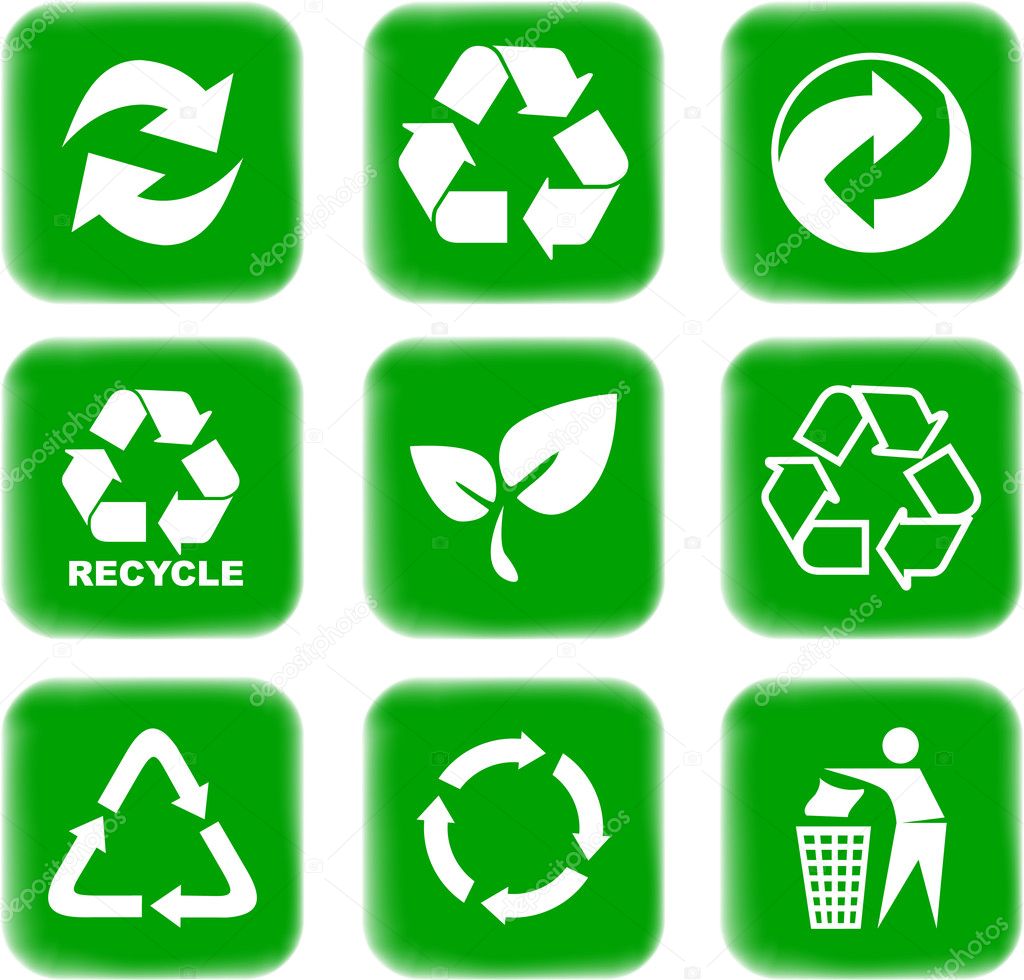 Environment and recycle icons