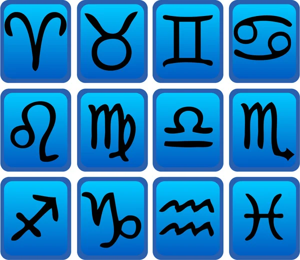 Ensemble d'icônes du zodiaque — Image vectorielle