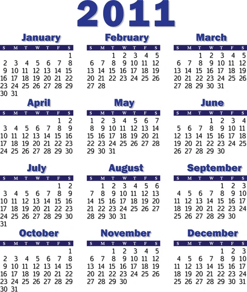 stock vector Calendar for 2011