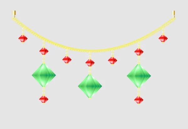 Necklace a lantern — Stock Vector