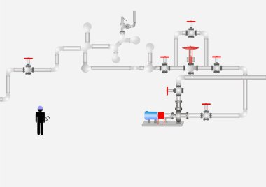 The scheme drawing, the pipeline clipart