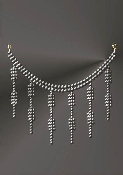 Necklace under black pearls — Stock Vector