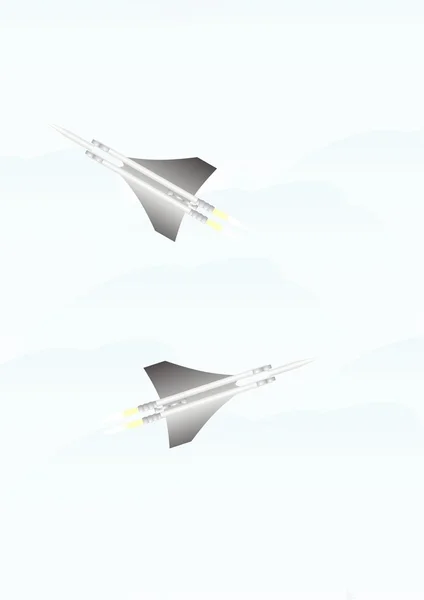 Avions dans les nuages — Image vectorielle
