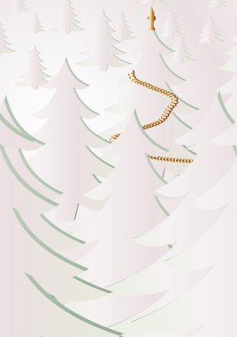 Fur-trees in winter wood clipart