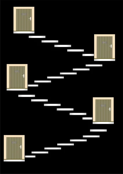Dörrar på stegen — Stock vektor