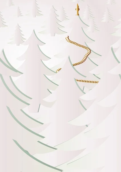 Меховые деревья в зимнем лесу — стоковый вектор