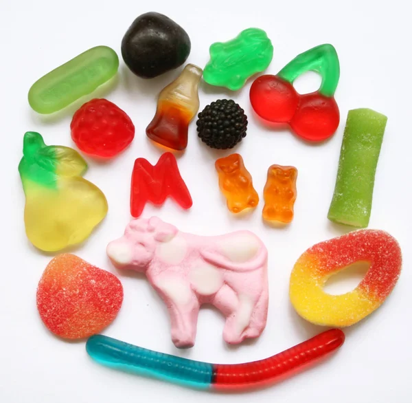 Renkli farklı jelly şeker — Stok fotoğraf