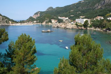 Greece. Corfu, Paleokastrica bay clipart