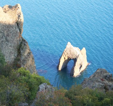 Ukraine. Crimea. Famous Golden Gate rock clipart