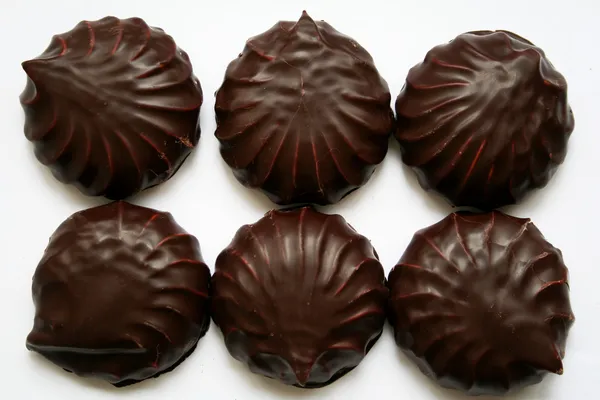 Malvavisco en chocolate como fondo —  Fotos de Stock