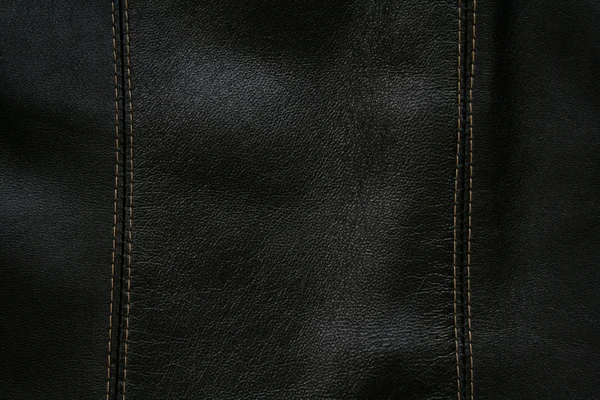 Close-up of black leather texture as bac — Stock Photo, Image
