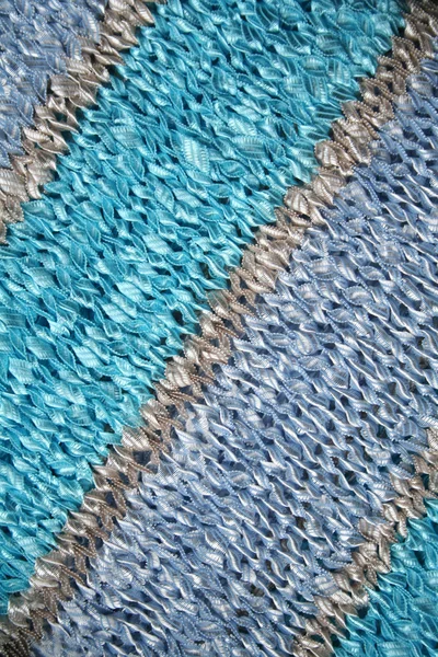 Blue and azure knitted fabric background — Stock Photo, Image