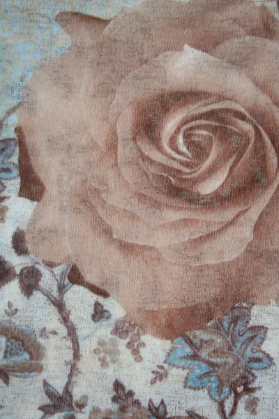 Шаблон с розой на ткани — стоковое фото