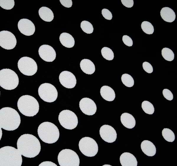 Tessuto nero con puntini bianchi — Foto Stock