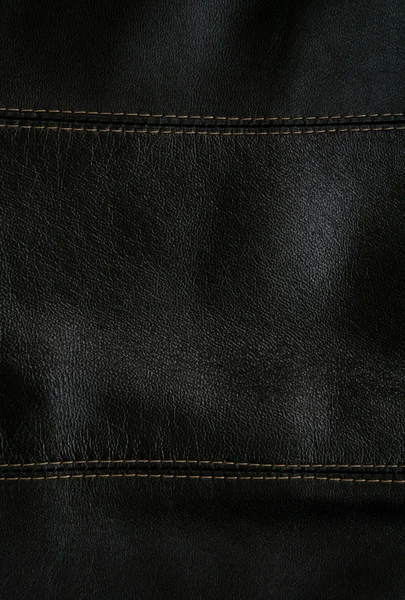 Nahaufnahme aus schwarzem Leder — Stockfoto