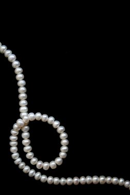 White pearls on the black silk clipart