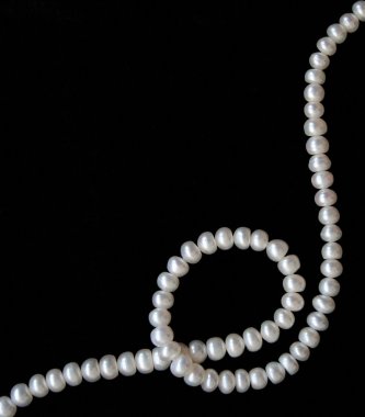 White pearls on the black silk clipart