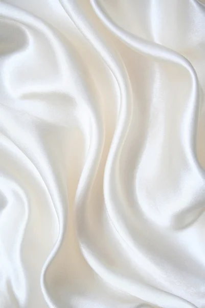 Smooth elegant white silk as background — Stock Photo, Image