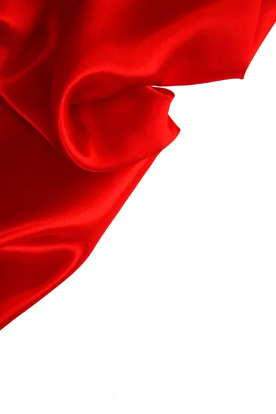 Gładki jedwab czerwony na białym tle — Zdjęcie stockowe