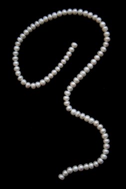 White pearls on the black silk clipart