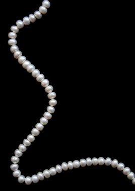 White pearls on a black velvet clipart