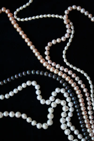 White, black and pink pearls — Stock Photo, Image