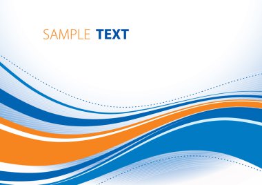 Blue and orange waves clipart